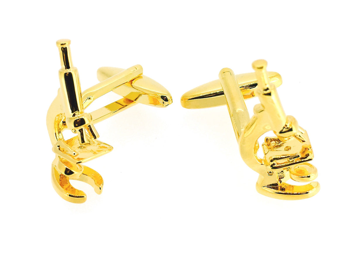 Gemelos para Camisa Microscopio Dorado 3D