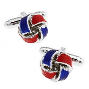 Gemelos para camisa Nudo Esmaltado Azul y Rojo
