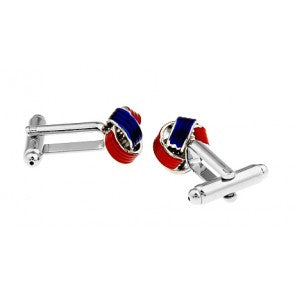 Gemelos para camisa Nudo Esmaltado Azul y Rojo