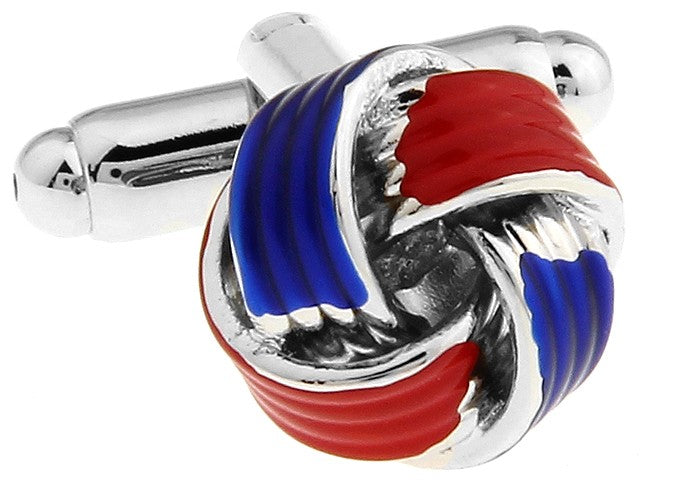 Gemelos para camisa Nudo Esmaltado Azul y Rojo