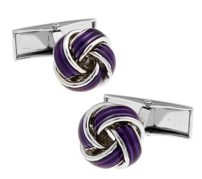 Gemelos Nudos Esmaltado Morado REF GE178