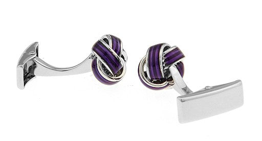 Gemelos Nudos Esmaltado Morado REF GE178