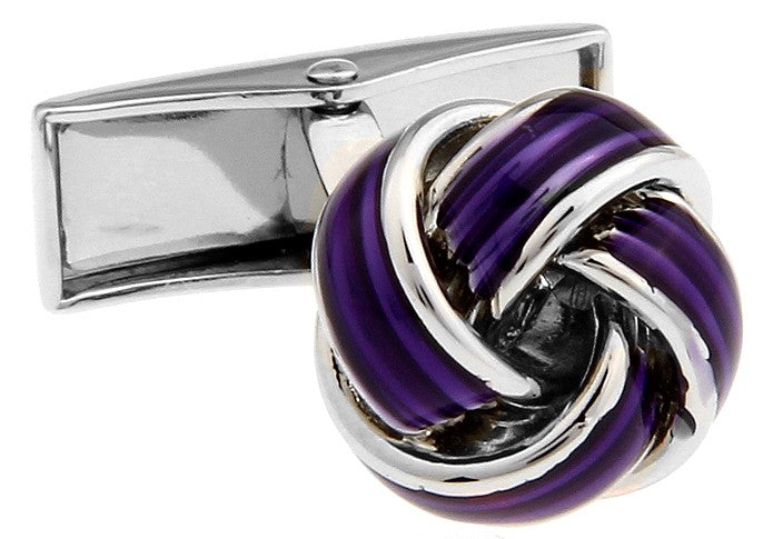 Gemelos Nudos Esmaltado Morado REF GE178