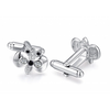 Gemelos para Boda Flower Star Crystal Steel Plated Cufflinks