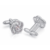 Gemelos para Boda Hexagonal Flower Crystal Steel Plated Cufflinks