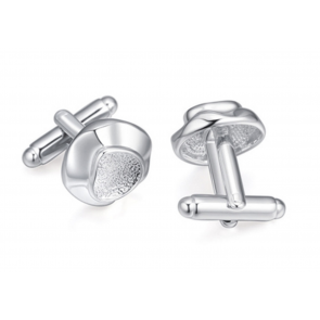 Gemelos para Boda Plain Heart Rounded Steel Plated Cufflinks