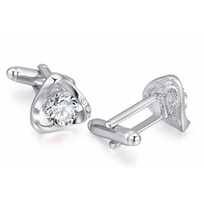 Gemelos para Boda Triangle Crystal Steel Plated Cufflinks