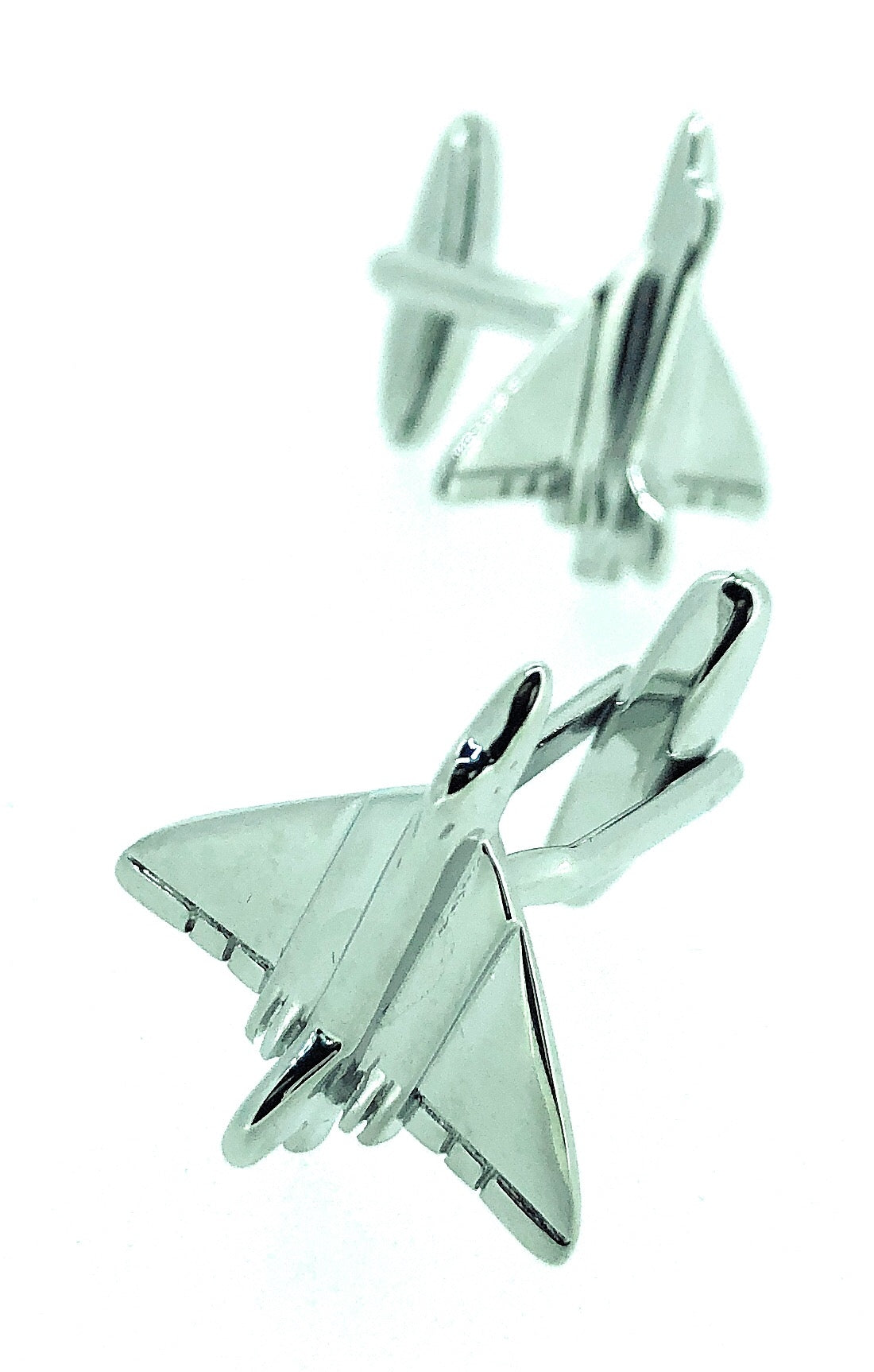 Gemelos para camisa Avión Bombardero Plateado