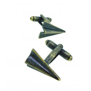 Gemelos para Camisa Avión de Papel Bronce