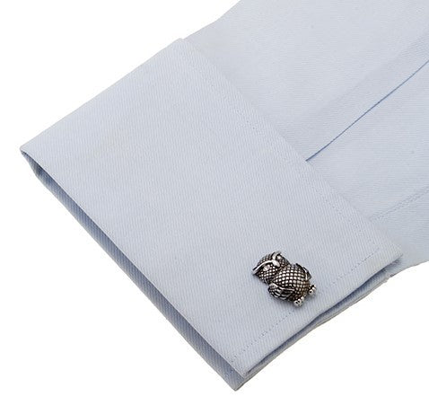 Gemelos para camisa Búho Acero