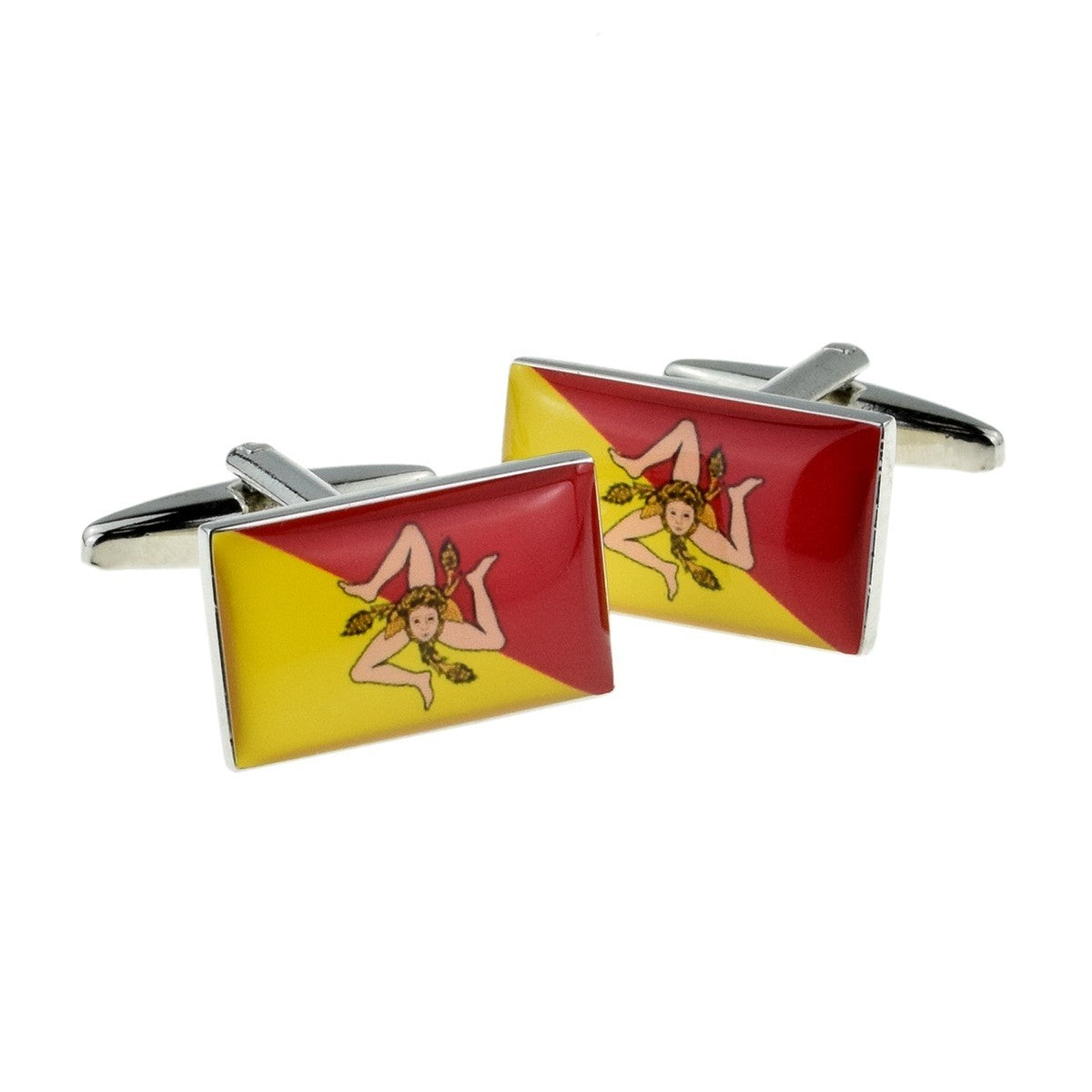 Gemelos para camisa Bandera de Sicilia Rectangular