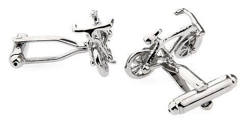 Gemelos para Camisa Bicicleta Plateada