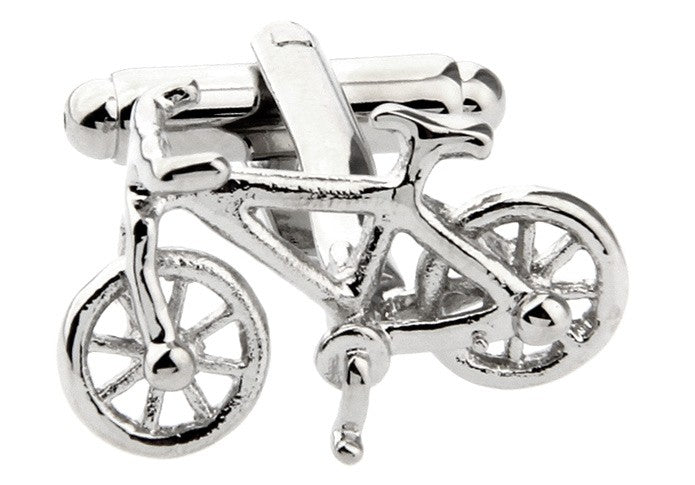 Gemelos para Camisa Bicicleta Plateada