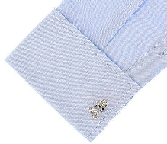 Gemelos para Camisa Bicicleta Plateada