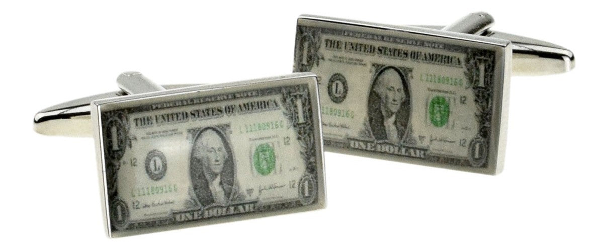 Gemelos para camisa Billete de Un Dólar Americano