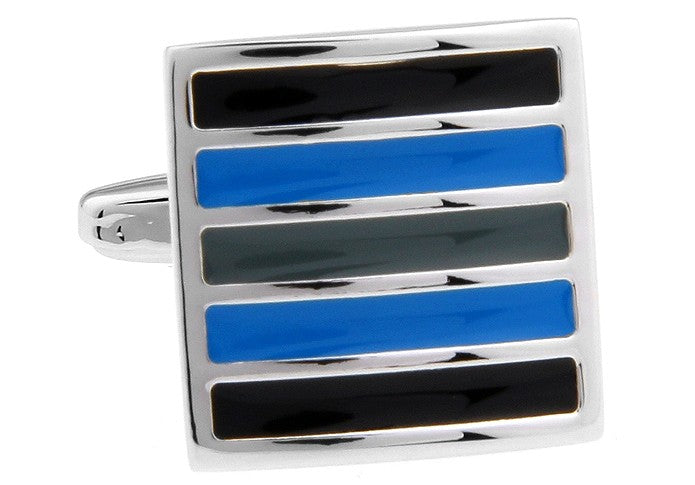 Gemelos Wedding Black and Blue Stripes