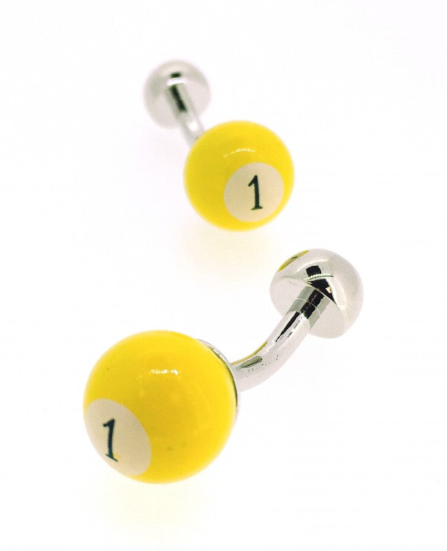 Gemelos Bola Billar Numero 1 Amarilla