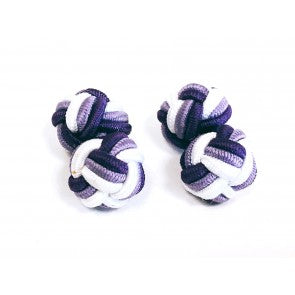 Gemelos para camisa Borla de Seda Bola Morado, Lila y Blanco