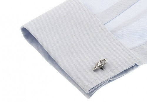 Gemelos para Camisa Bote Remero Plateado