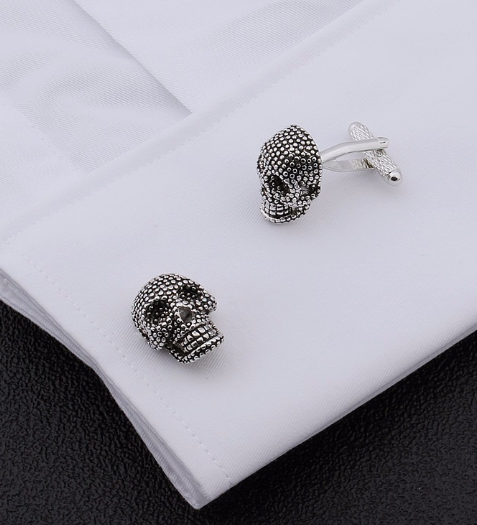 Gemelos para camisa Calavera Black and Steel Dotted