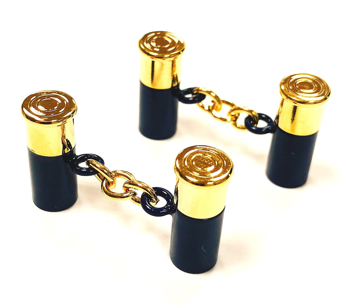 Gemelos para Camisa Carcasa Balas Dorado y Azul