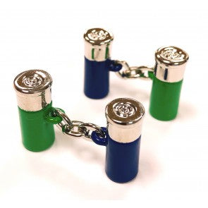 Gemelos para Camisa Carcasa Balas Verde y Azul