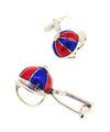 Gemelos para Camisa Casco de Jockey Azul y Roja