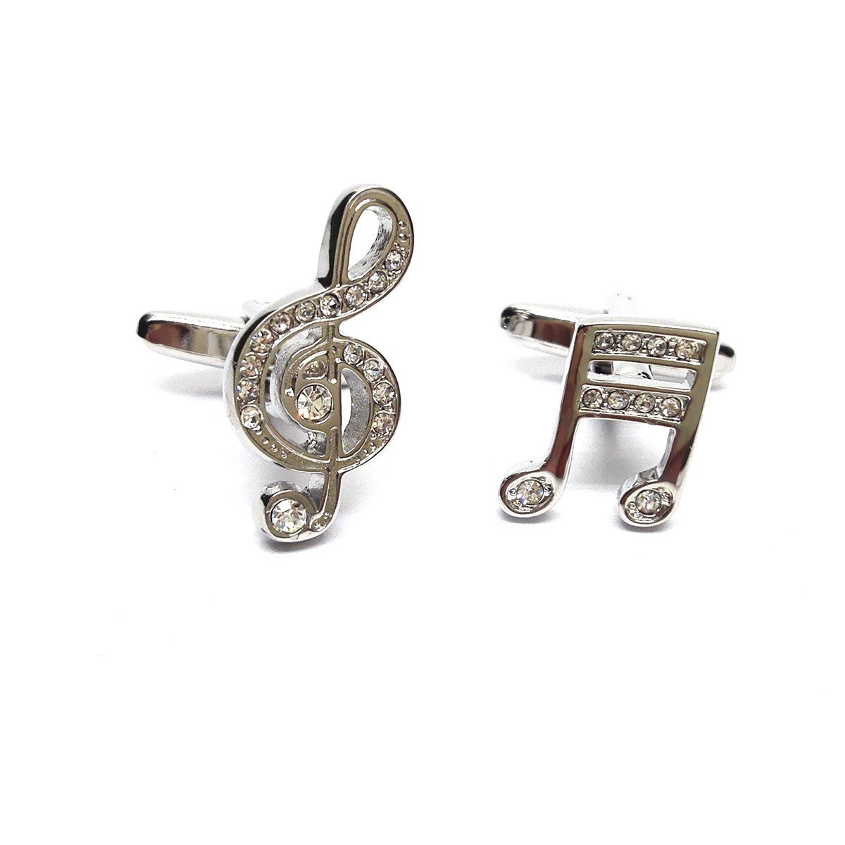 Gemelos para Camisa Clave Sol y Nota Musical Cristal