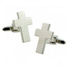 Gemelos de Camisa Cruz Cristiana Plateada 22x15mm