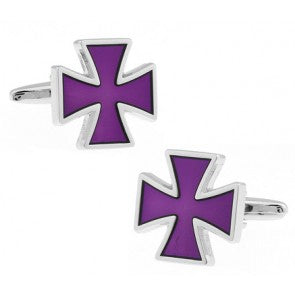 Gemelos Cruz Gamada Morada