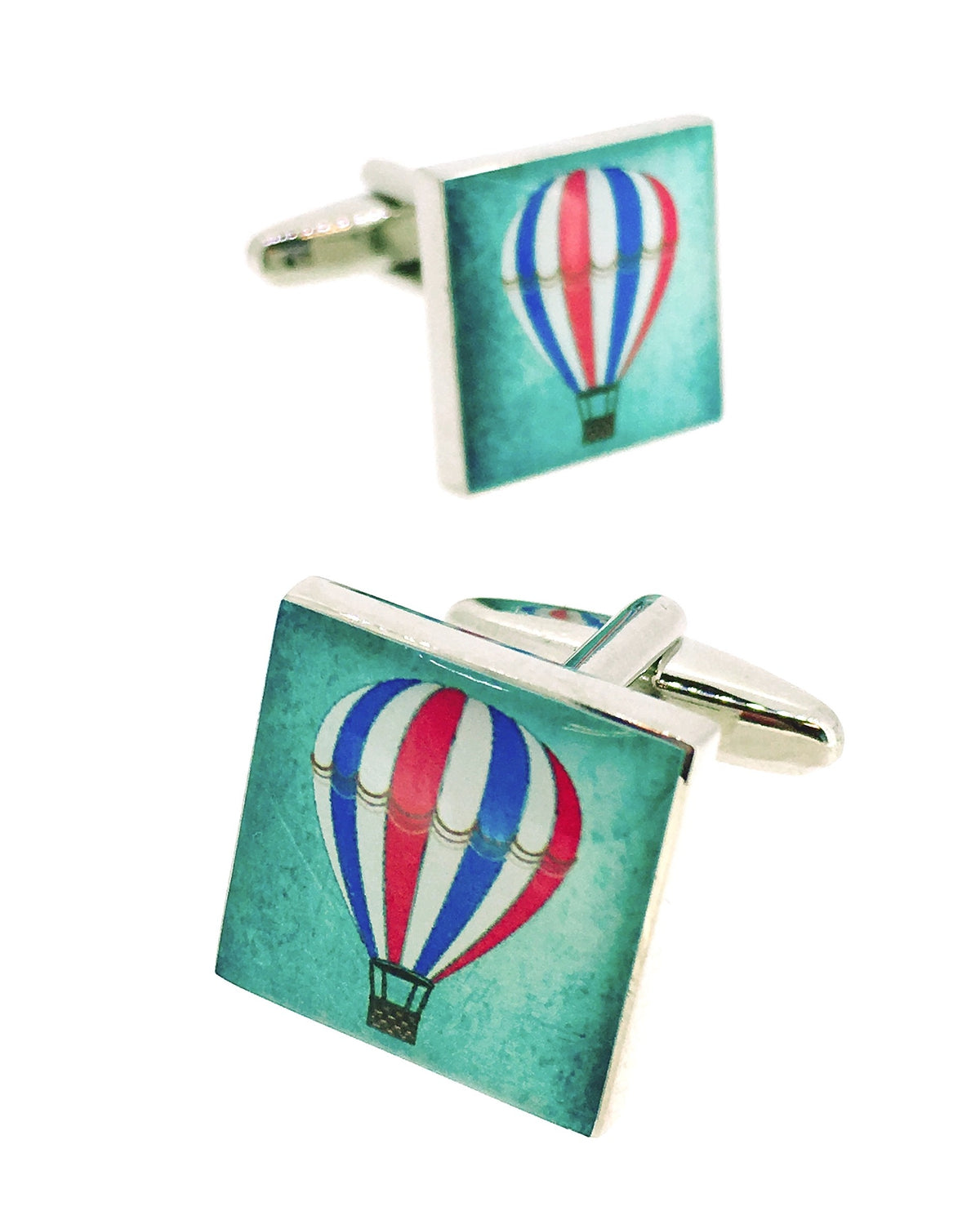 Gemelos para Camisa Cuadrado con Globo Aerostático de colores