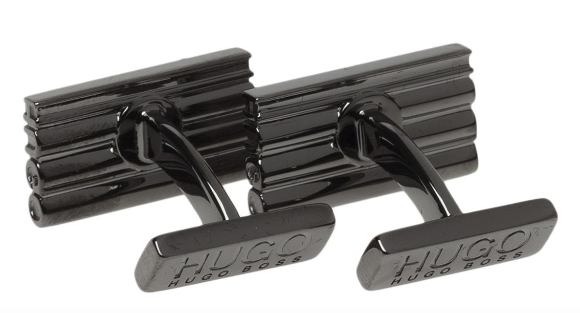 Gemelos para Camisa de HUGO Modelo E-Logo Acero Negro