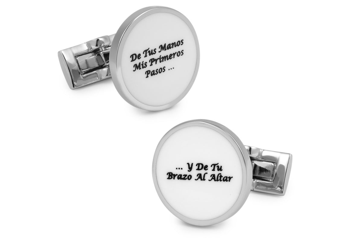 Gemelos para Camisa De Tus Manos Mis Primeros Pasos Blanco Mod 2