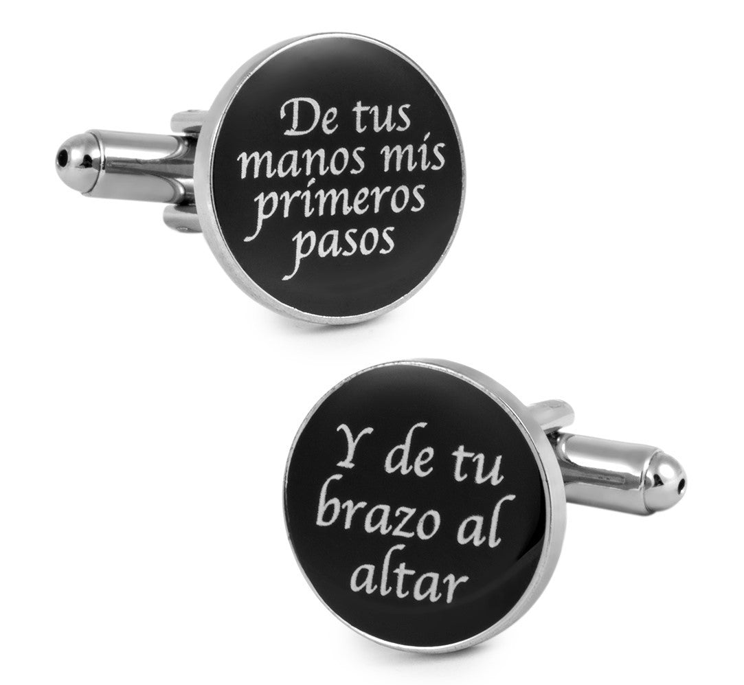 Gemelos para Camisa De Tus Manos Mis Primeros Pasos Negro