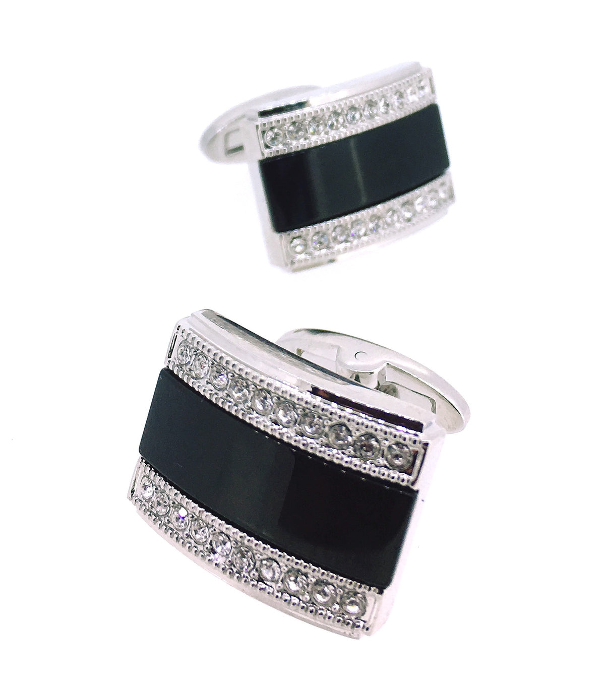 Gemelos para Camisa Design Black Crystal