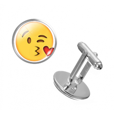 Gemelos para Camisa Emoticono Whatsapp Beso Con Corazón