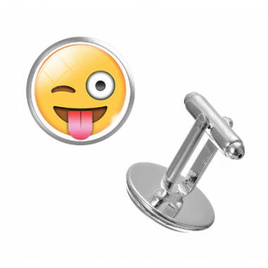 Gemelos para Camisa Emoticono Whatsapp Cara Burlesca
