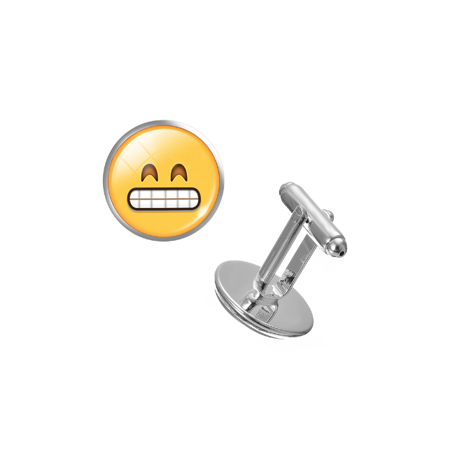 Gemelos para Camisa Emoticono Whatsapp Sonrisa con Dientes