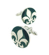 Gemelos para Camisa Flor de Lys Rounded Plated and Black
