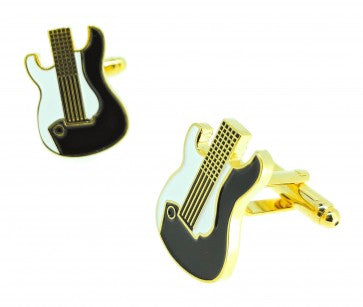 Gemelos para Camisa Guitarra Eléctrica Dorada