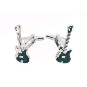 Gemelos para camisa Guitarra Eléctrica Negra y Acero