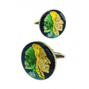 Gemelos para Camisa Hobo Coin Two Indian Heads