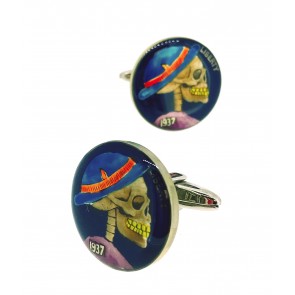 Gemelos para Camisa Hobo Coin WWI Private Skull