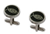 Gemelos para camisa Ichtus Pez Cristiano Rounded Acero y Negro