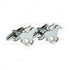 Gemelos para camisa Jockey sobre caballo Plateado