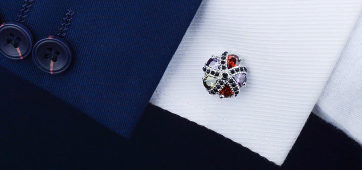 Gemelos para Camisa Luxury Zircon Colorful Crystal