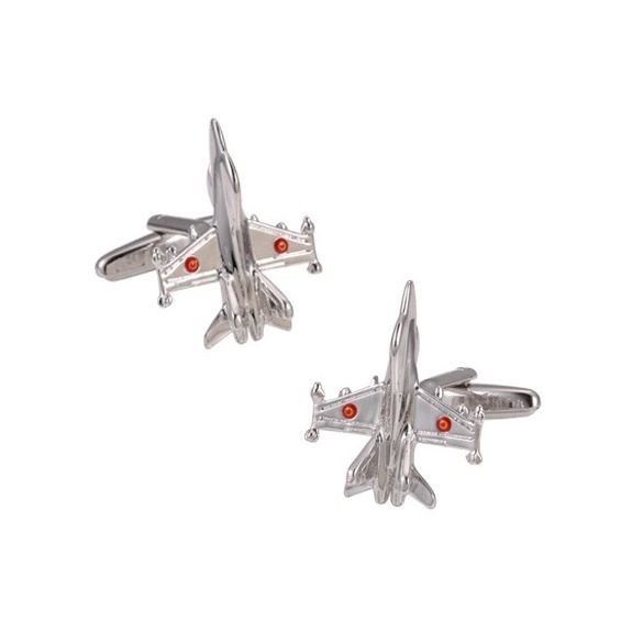 Gemelos para camisa del Avión McDonnell Douglas F/A-18 Hornet Escarapela España Color Acero