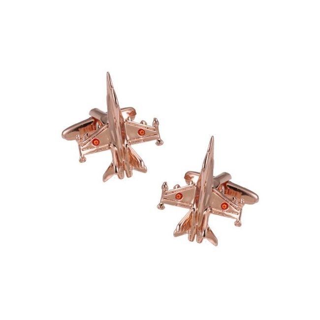 Gemelos para camisa del Avión McDonnell Douglas F/A-18 Hornet Escarapela España Oro Rosa