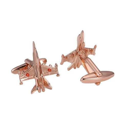 Gemelos para camisa del Avión McDonnell Douglas F/A-18 Hornet Escarapela España Oro Rosa