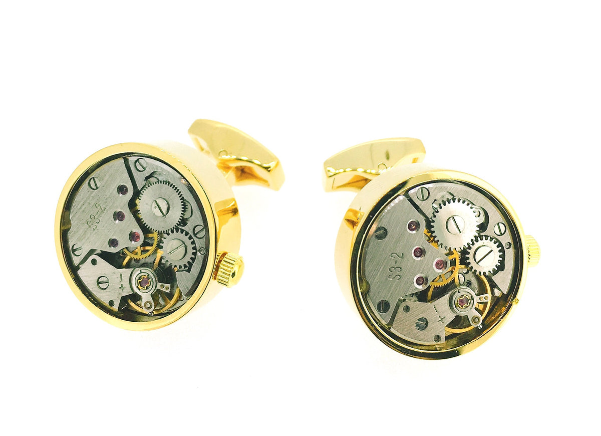 Gemelos para Camisa Mecanismo Gold Rounded Mod I